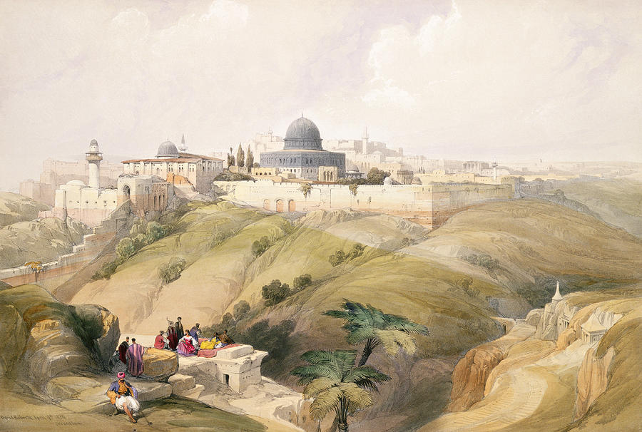 David Roberts Drawing - Jerusalem, April 9th 1839, Plate 16 by David Roberts