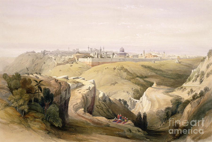 David Roberts Painting - Jerusalem from the Mount of Olives by David Roberts