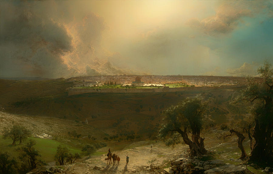 Vintage Painting - Jerusalem from the Mount of Olives by Mountain Dreams