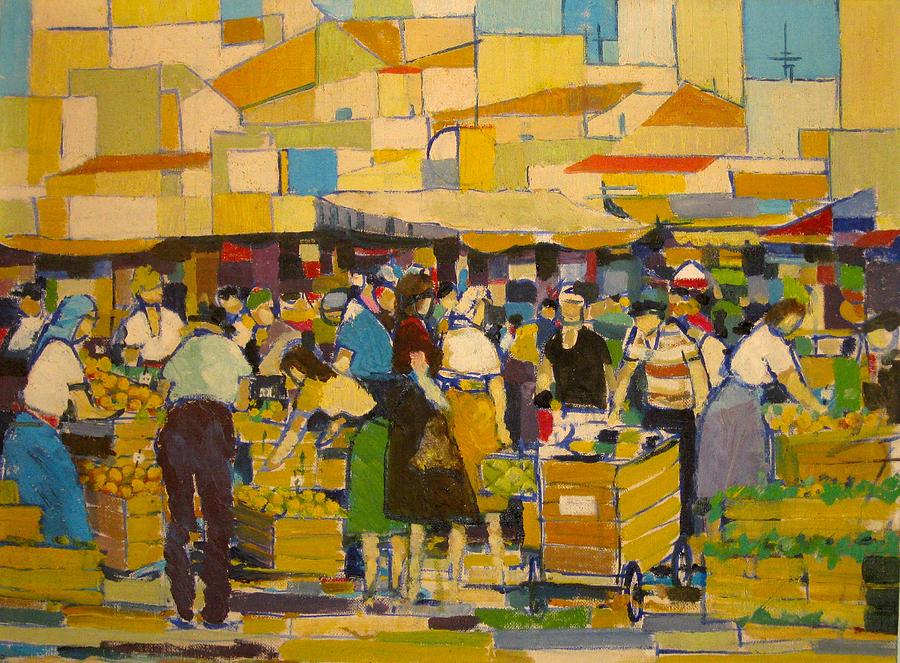 Jerusalem Open Market 1956 Painting By Reuven Fischer - Fine Art America