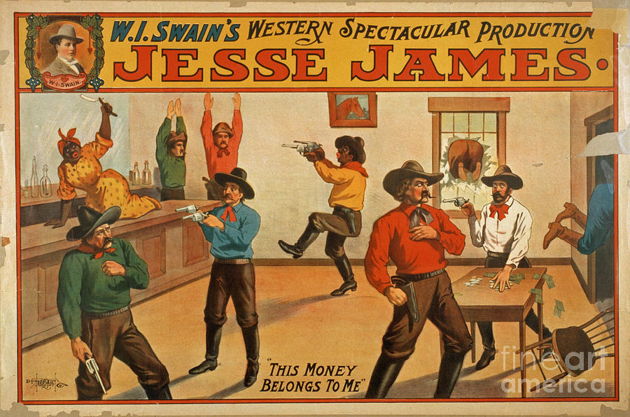 Vintage Photograph - Jesse James Spectacular Production Poster by Edward Fielding