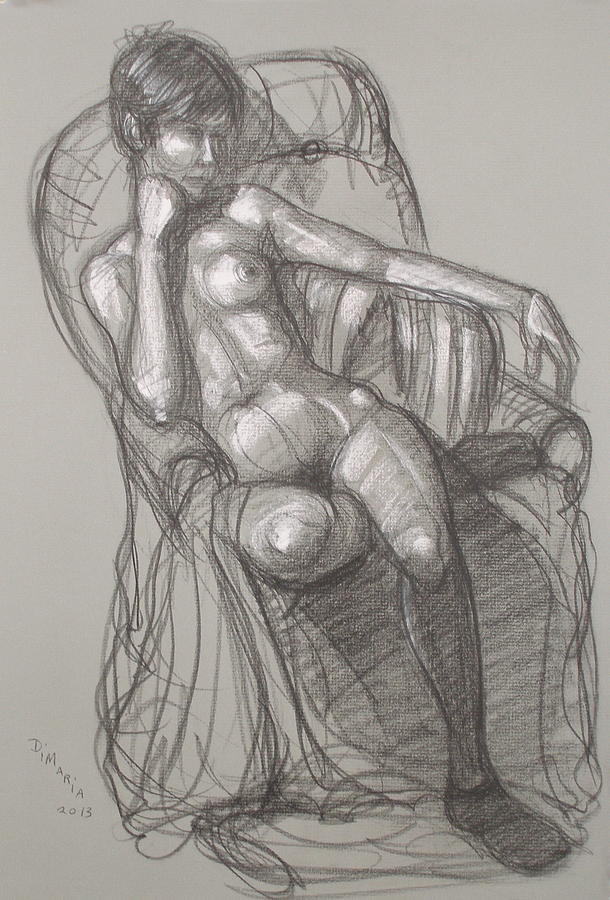 Jessi Seated #2 Drawing by Donelli  DiMaria