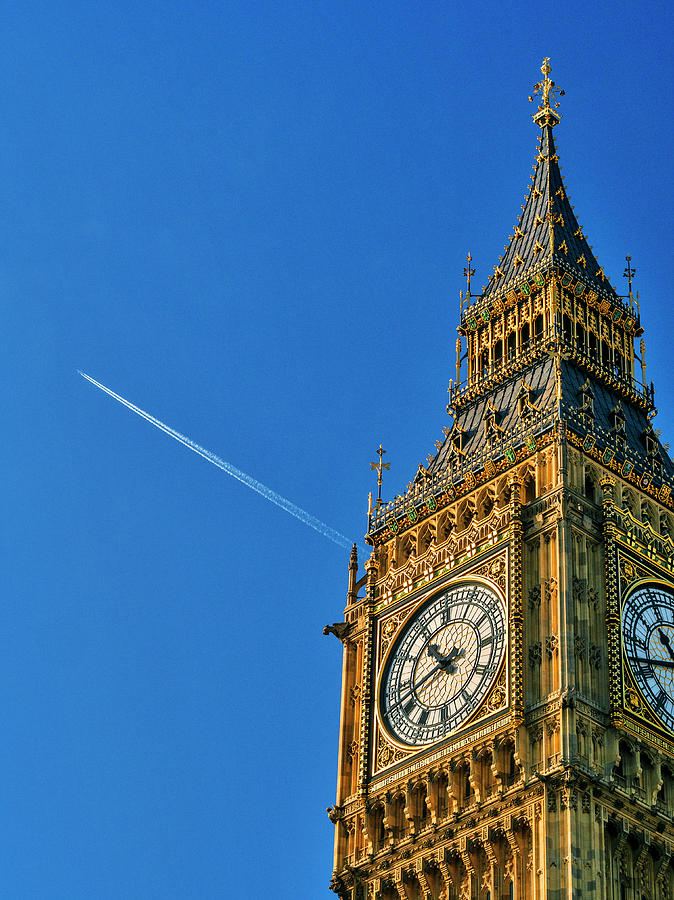 Jest Flying Past Big Ben, London, Uk Photograph by Doug Armand
