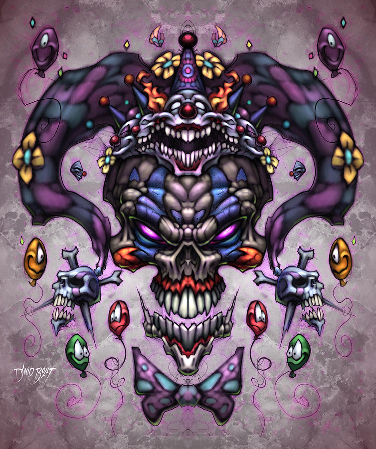 Skull Digital Art - Jester God by David Bollt