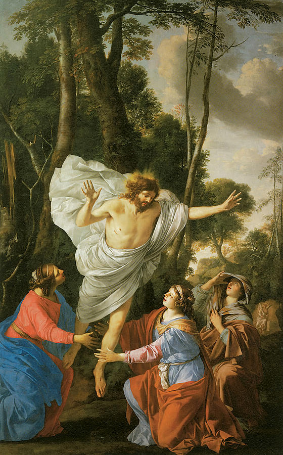 Jesus Christ Painting - Jesus Appearing to the Three Marys by Laurent De La Hyre