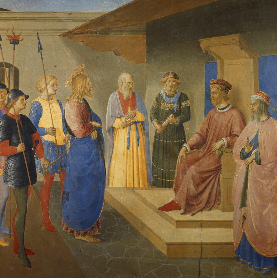 Jesus Before His Judges By Fra Angelico Painting by Gianni Tortoli