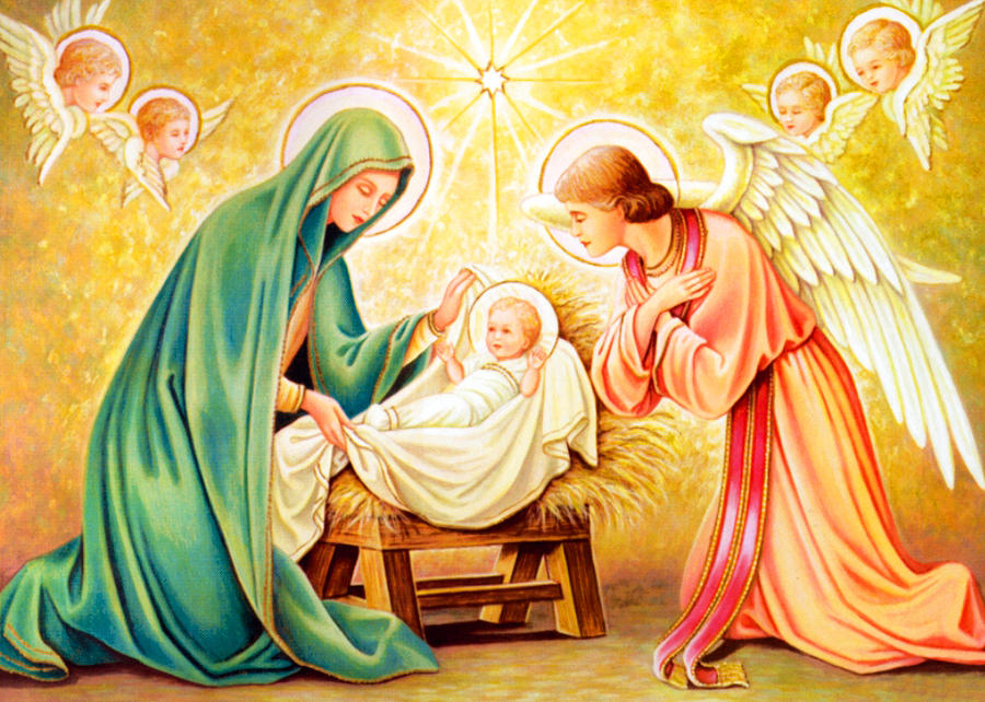 Jesus Birth Painting by Munir Alawi
