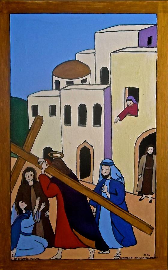 Jesus Carrying the Cross Painting by Stephanie Moore