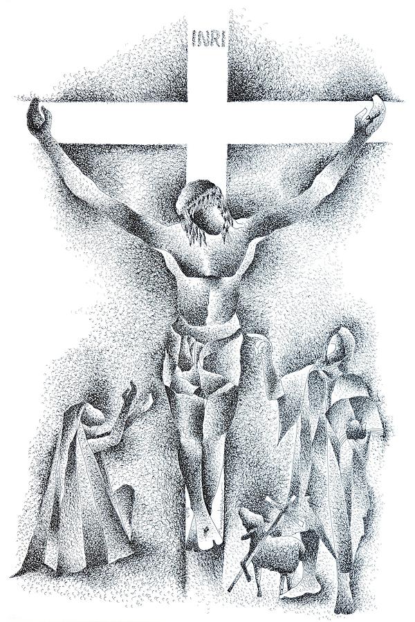 Jesus Christ Crucifixtion Drawing Drawing by Murugenderan S