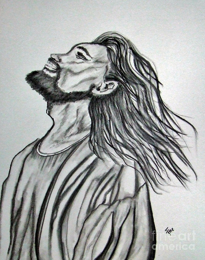 Jesus Christ In Graphite Drawing by Janice Pariza