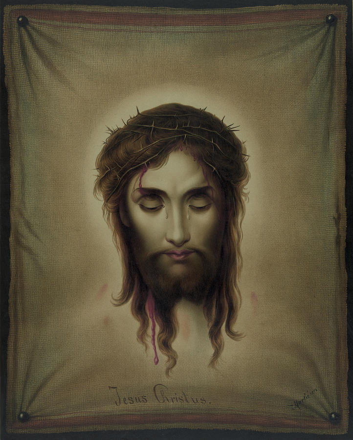Jesus Christus Portrait by Martie circa 1876 Painting by George Pedro