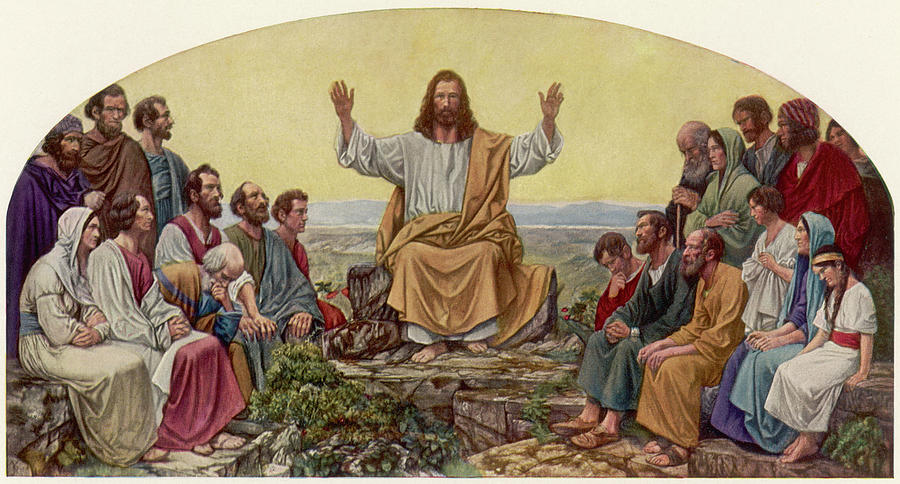 Jesus Delivers The Sermon On The Mount Drawing By Mary Evans Picture ...