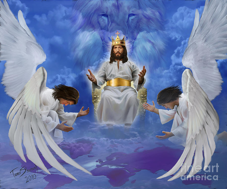 Fantasy Digital Art - Jesus enthroned by Tamer and Cindy Elsharouni