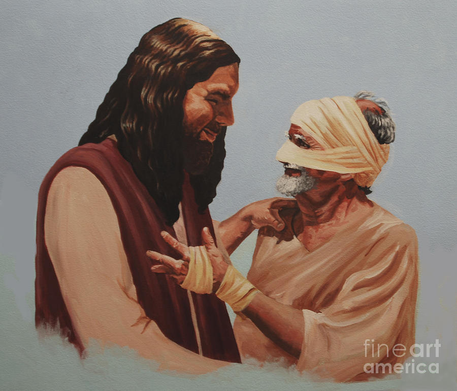 Jesus healing the leper Painting by Heidi E Nelson