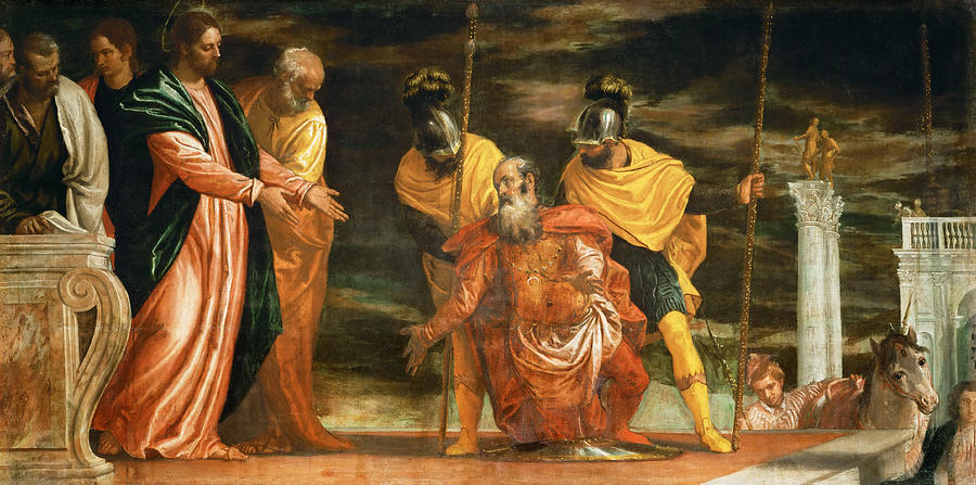 Jesus healing the servant of a Centurion Painting by Paolo Veronese