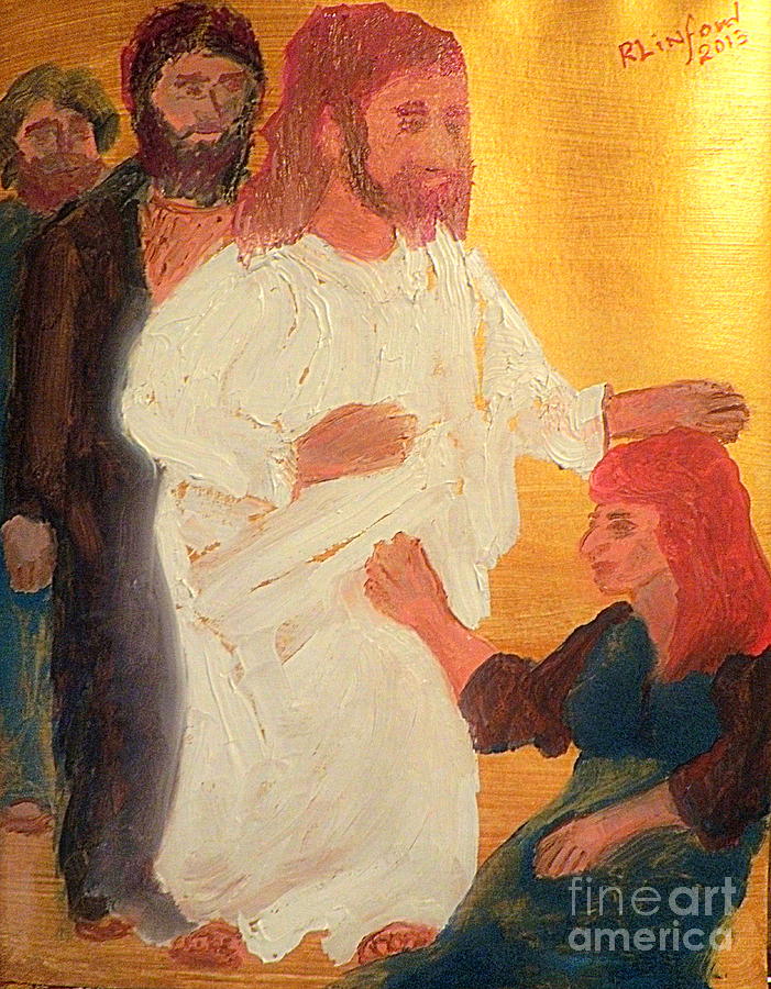 Jesus Healing the Sick 1 Painting by Richard W Linford