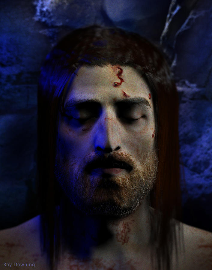 Jesus in Death Digital Art by Ray Downing
