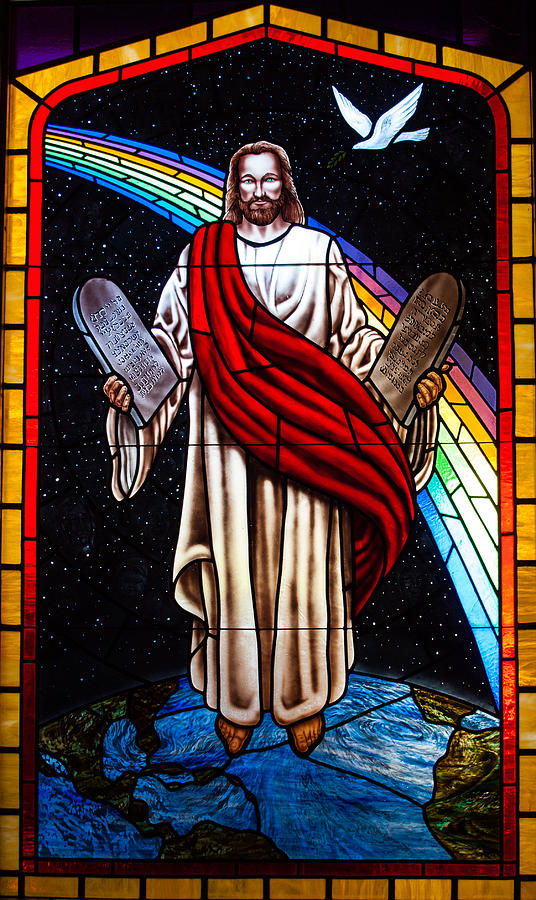 Jesus In Stain Glass Photograph by Randy Sylvia