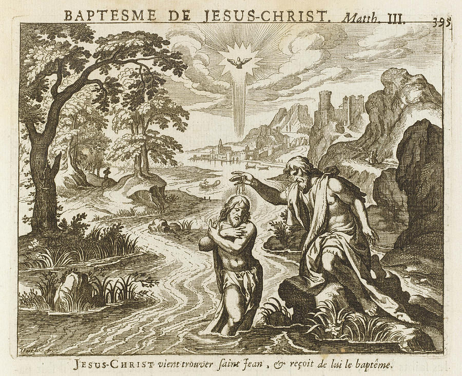 Jesus Is Baptised By John The Baptist Drawing by Mary Evans Picture ...