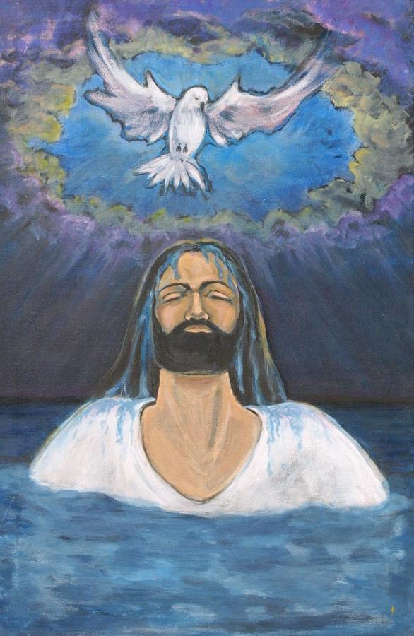 Jesus is Baptized Painting by Ann Lukesh - Pixels