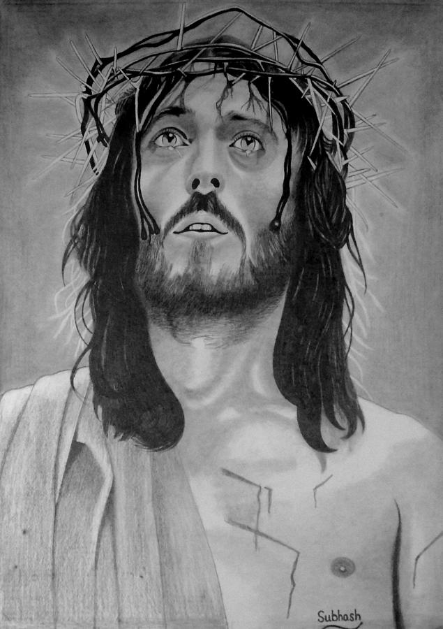 Jesus of Nazareth Drawing by Subhash Mathew - Fine Art America