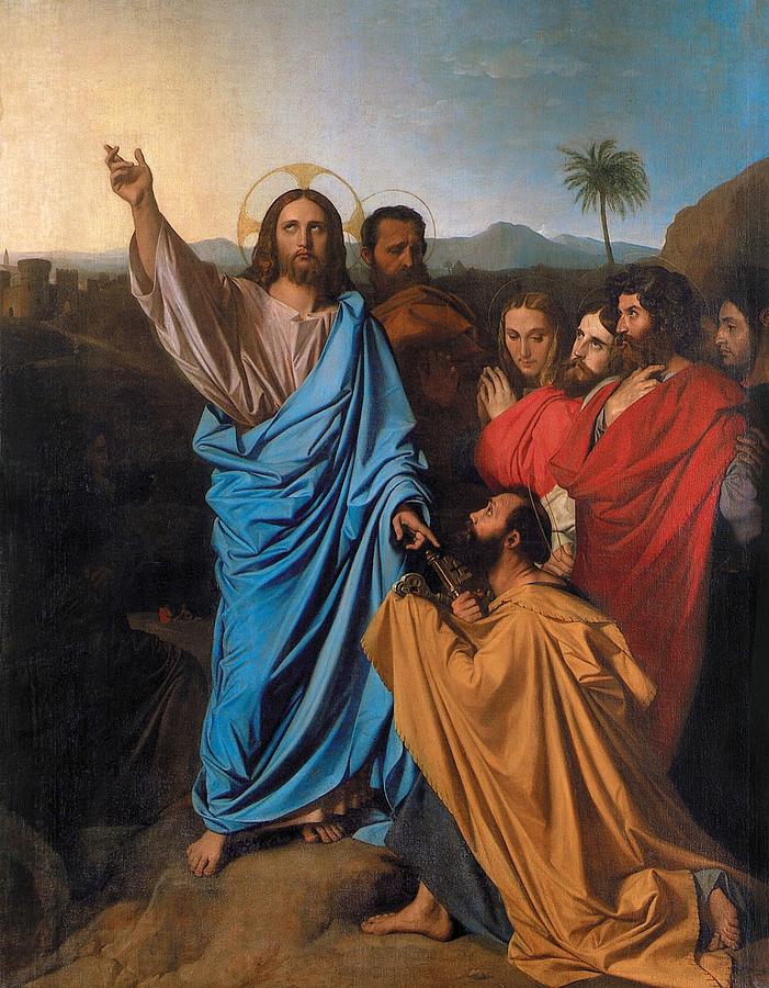 Jesus Returning the Keys to St. Peter Painting by Jean-Auguste ...