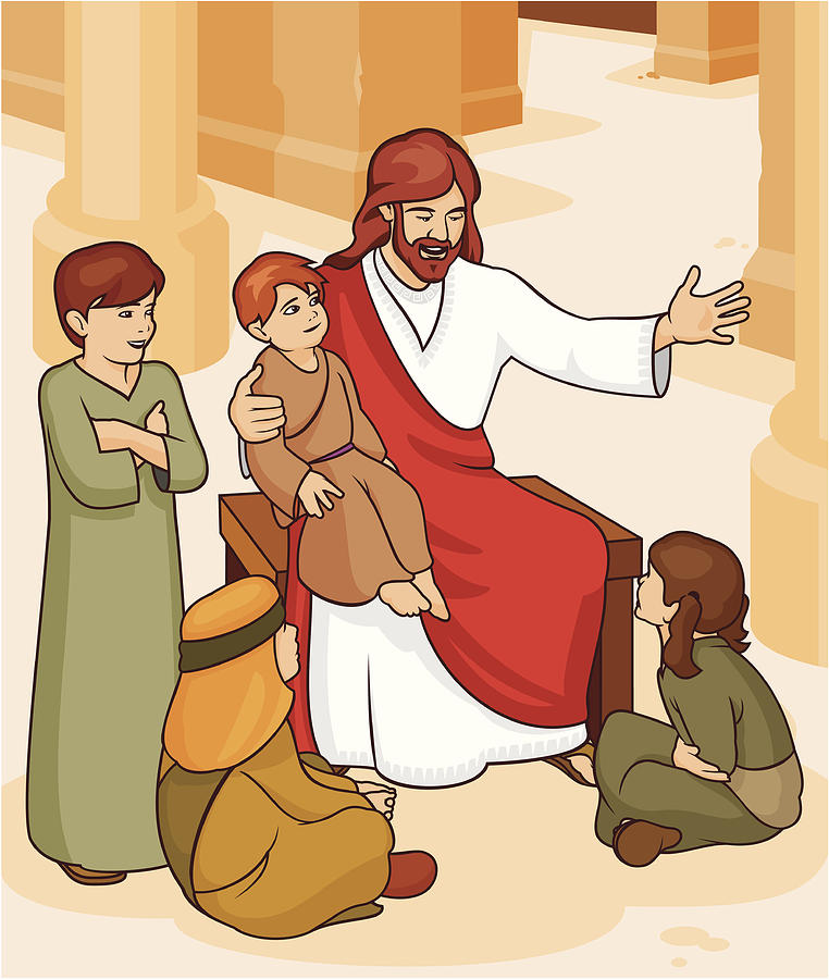 Jesus Said let the children come to me. Drawing by Jameslee1