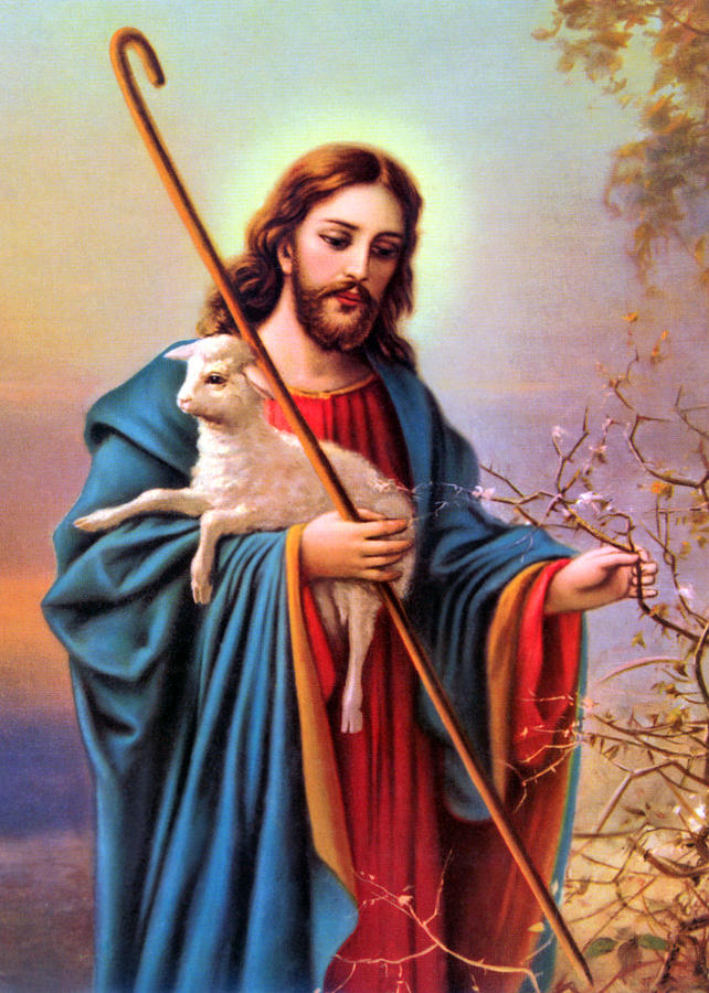Jesus Shepherd Painting by Munir Alawi