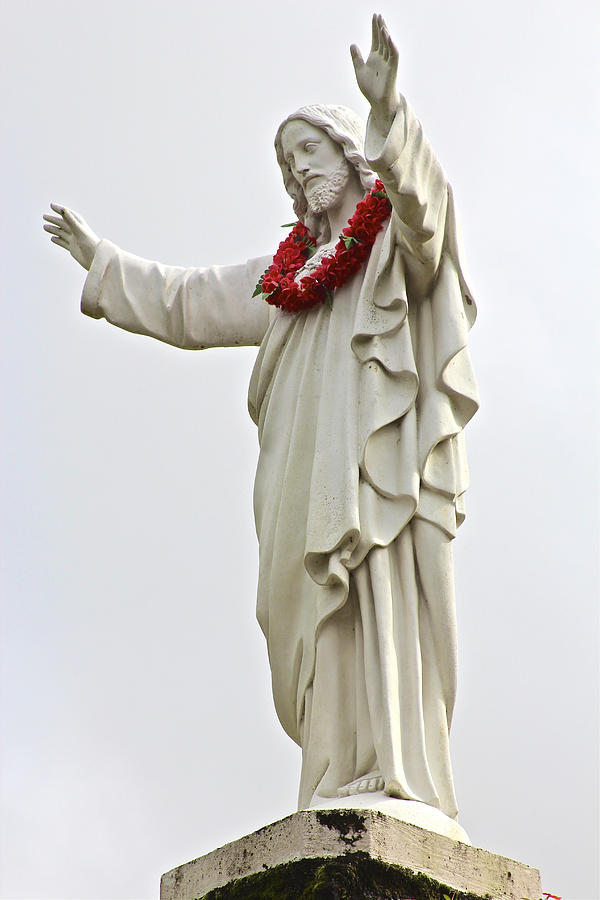 Jesus with Leis Hawaii Photograph by Venetia Featherstone-Witty