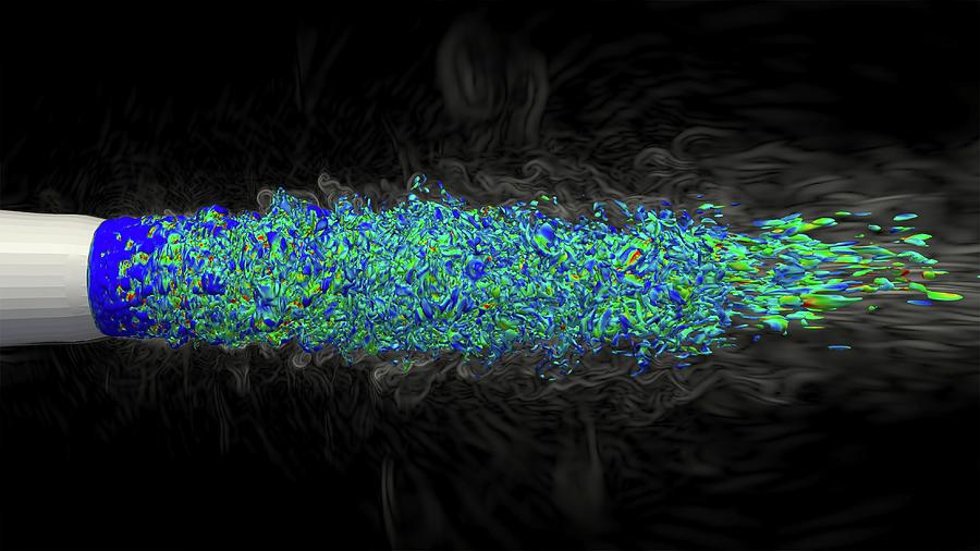 Jet Exhaust Nozzle Turbulence Modelling Photograph by Argonne National Laboratory/science Photo Library