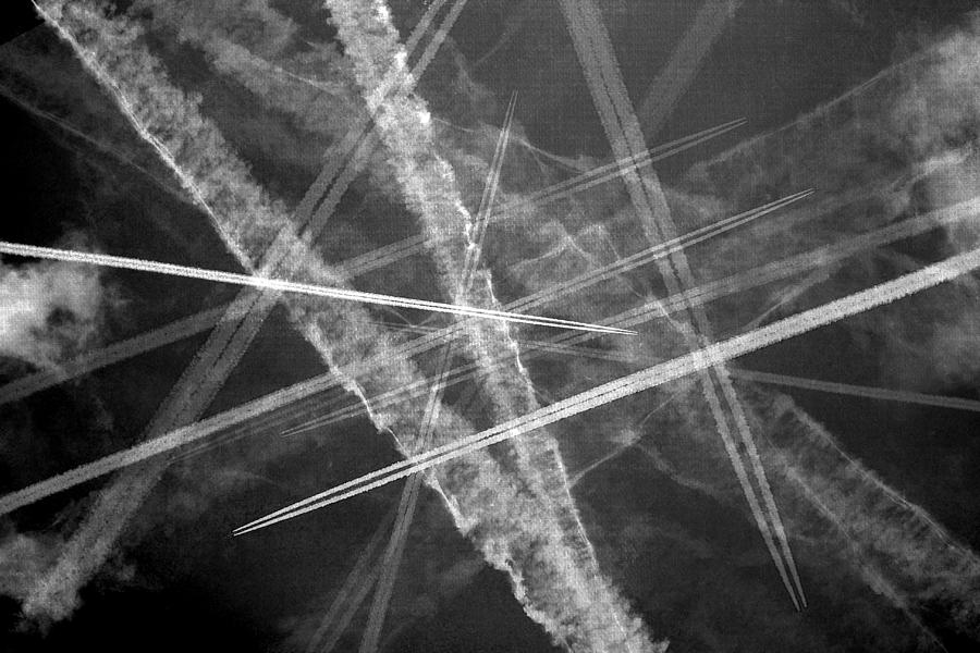 Jet trails Photograph by Steve Ball