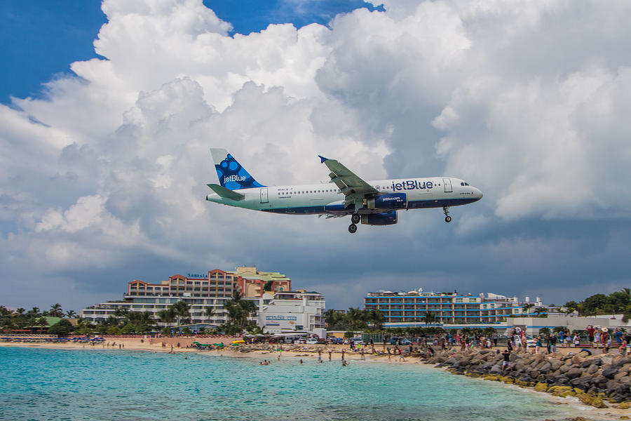 jetBlue in St. Maarten Photograph by David Gleeson