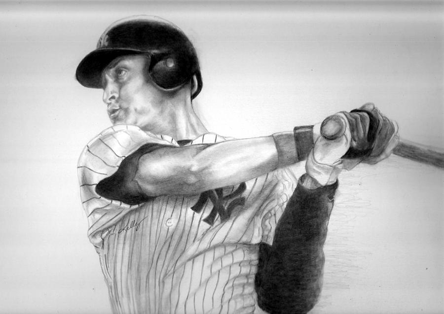 Jeter Drawing by Kathleen Kelly Thompson