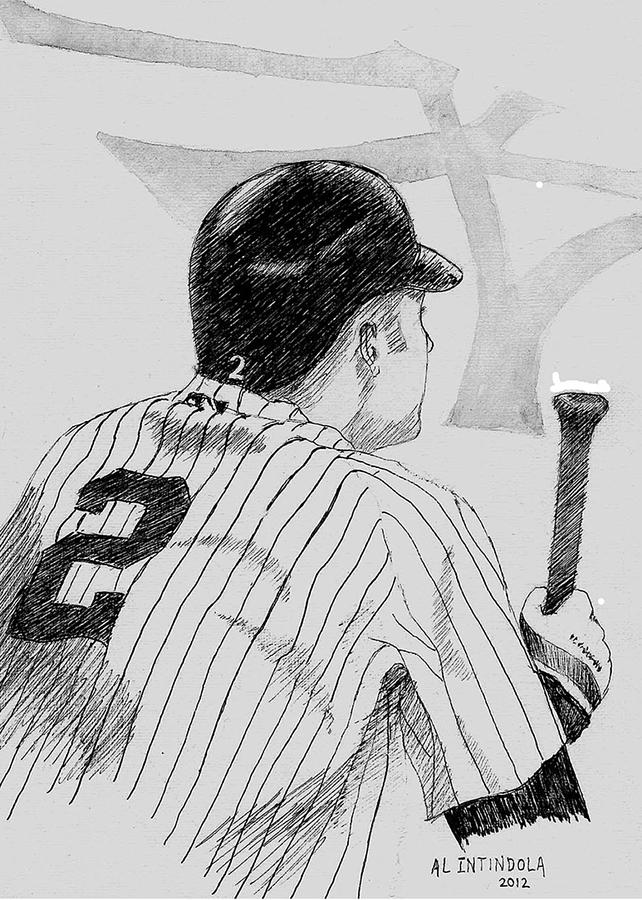 Jeter on deck Drawing by Al Intindola