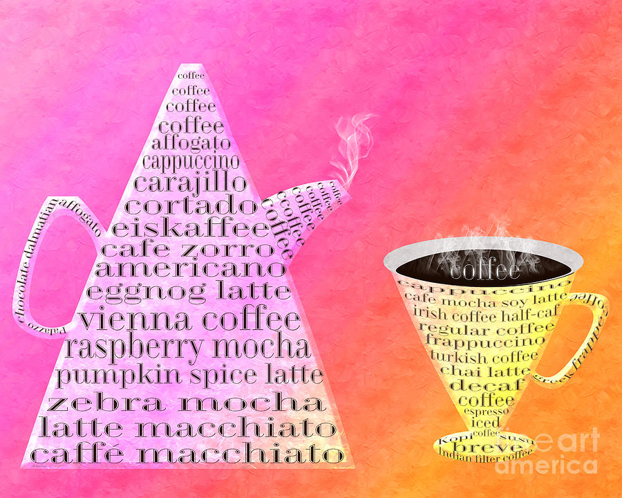Coffee Digital Art - Jetsons Coffee Set Sorbet by Andee Design