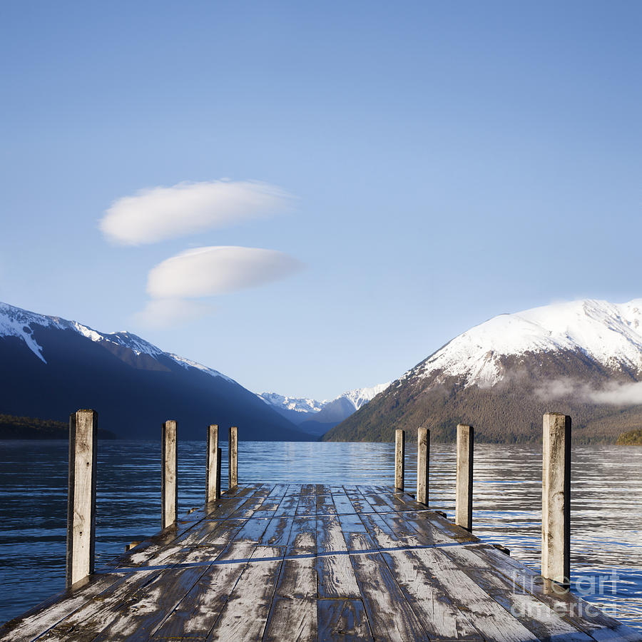 National Parks Photograph - Jetty Lake Rotoiti New Zealand Square by Colin and Linda McKie