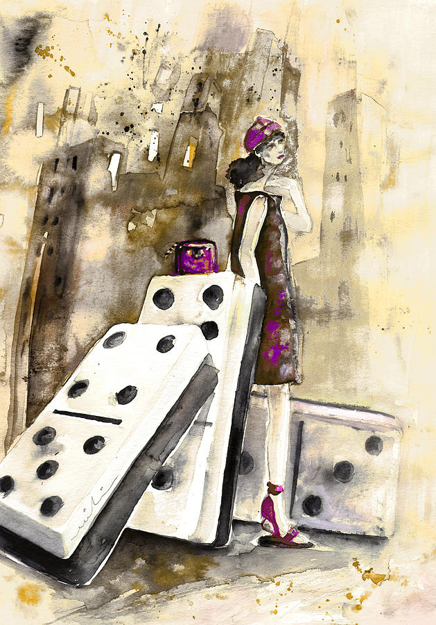 Dominos Game Painting - Jeux de Seduction in Dublin 04 by Miki De Goodaboom