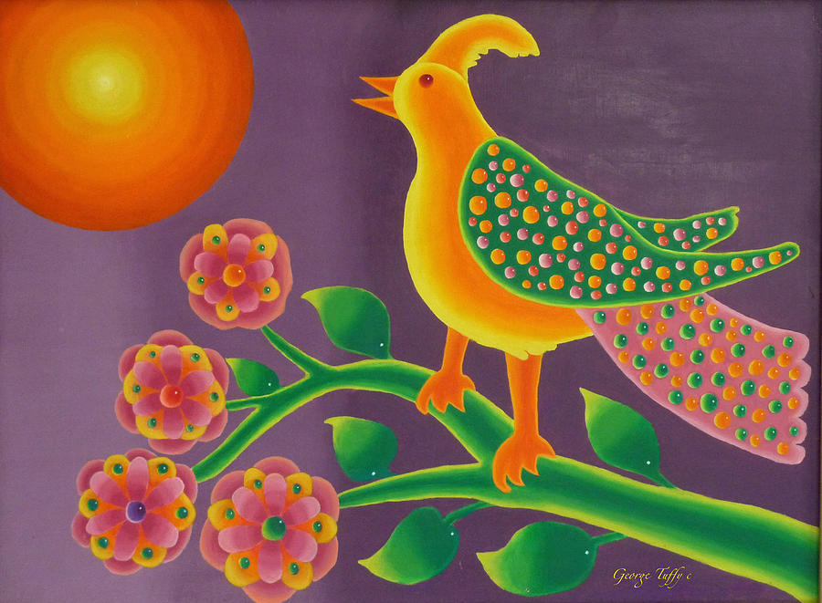 Jewel bird Painting by George Tuffy