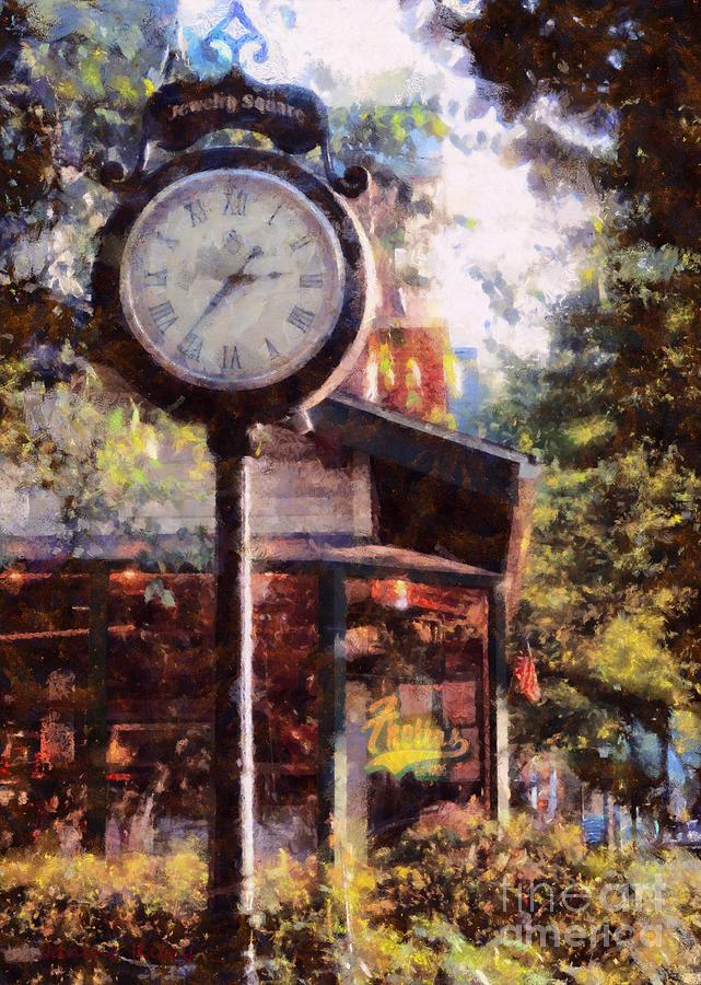 Jewelry Square Clock Milford  Photograph by Janine Riley