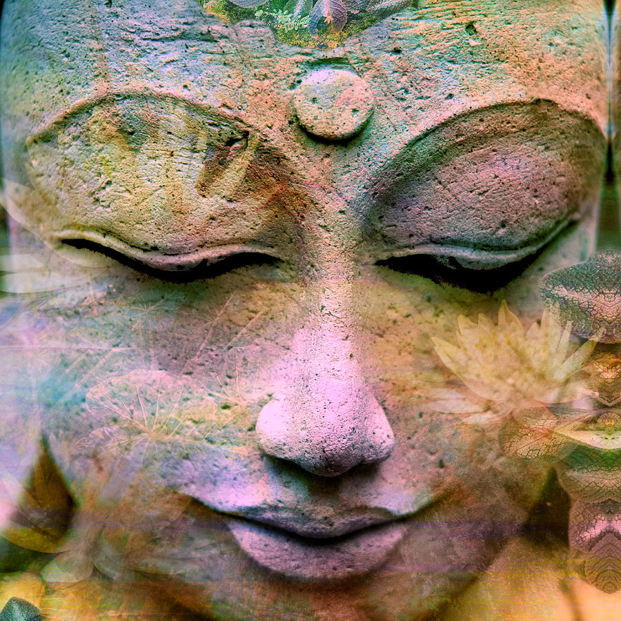 Buddha Photograph - Jewels Buddha Face by MGL Meiklejohn Graphics Licensing