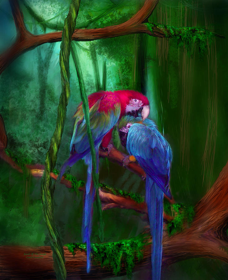 Parrot Mixed Media - Jewels Of The Jungle by Carol Cavalaris