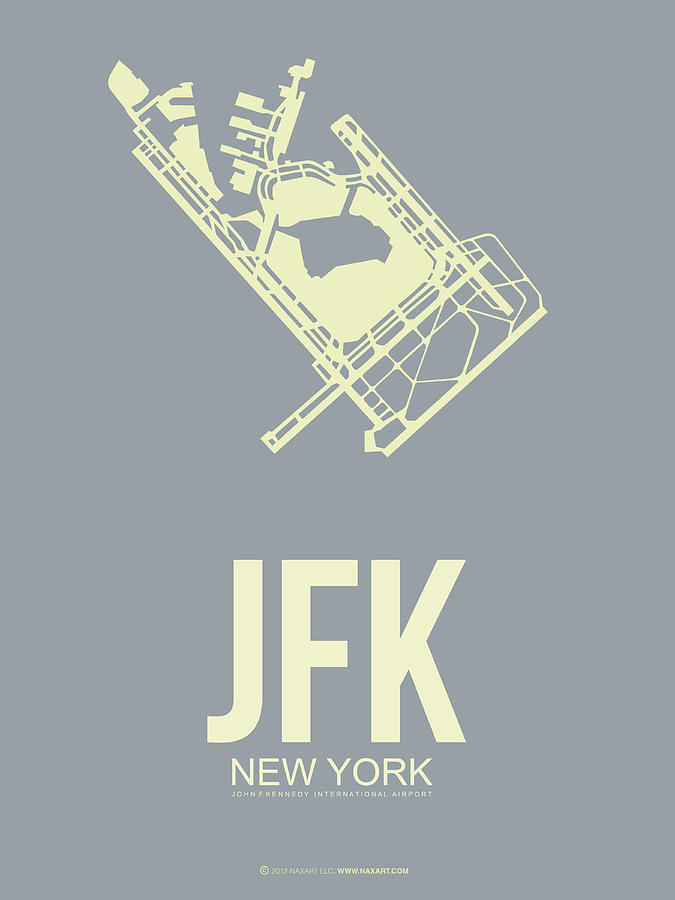 New York City Digital Art - JFK Airport Poster 1 by Naxart Studio