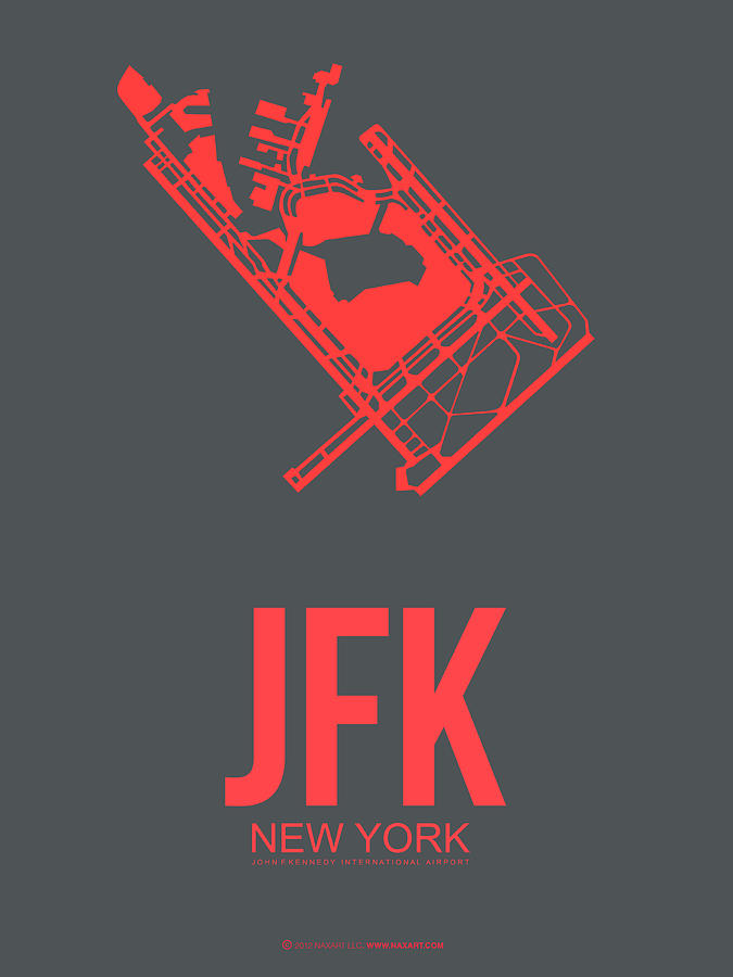 New York City Digital Art - JFK Airport Poster 2 by Naxart Studio