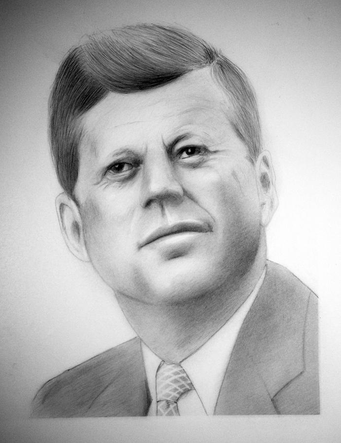 President Drawing - JFK by Kendrick Roy