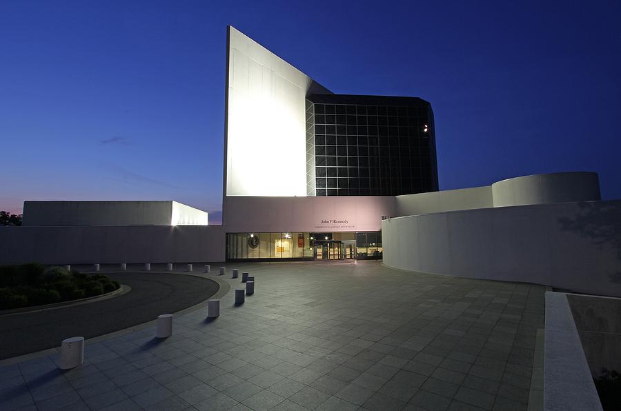 JFK Library and Museum by Night Photograph by Juergen Roth