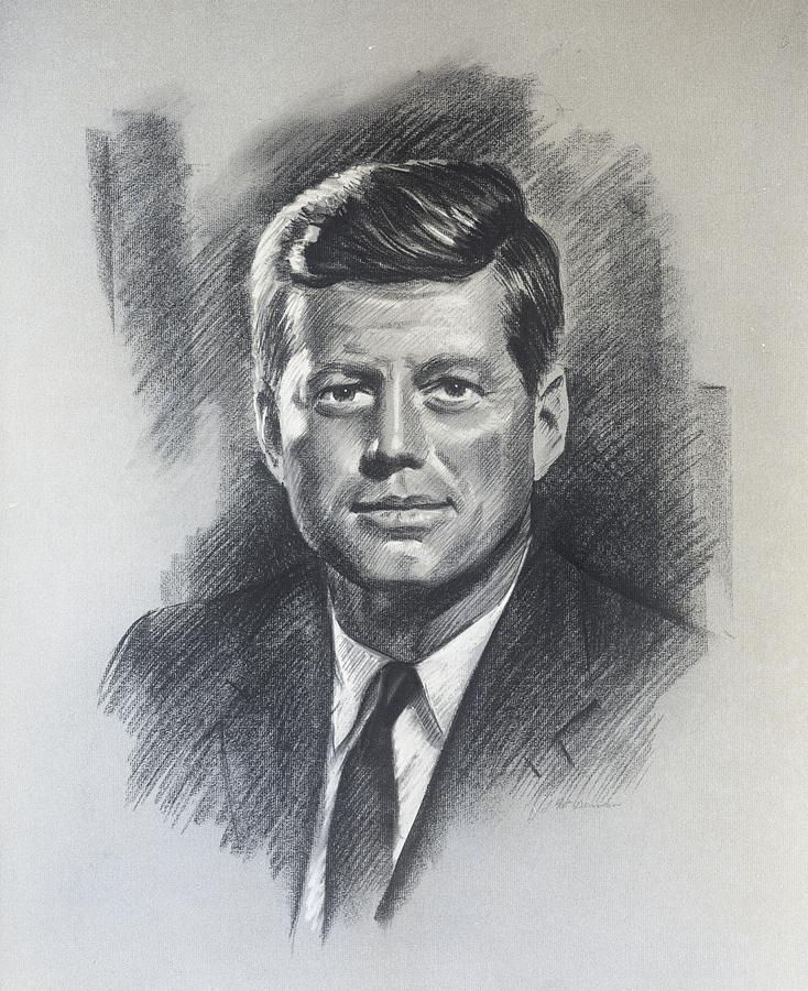 JFK portrait Drawing by J Pat Denman Pixels