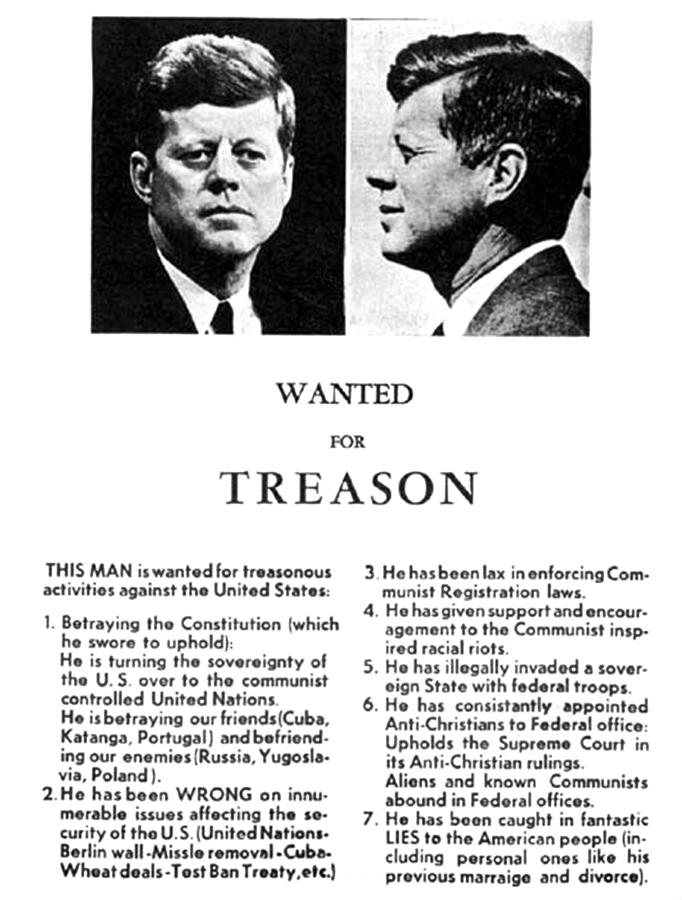 JFK Treason Poster Photograph by Underwood Archives