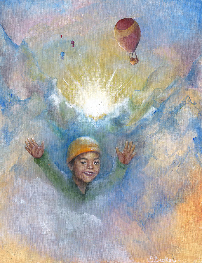 Jhonan and the Hot Air Balloons Painting by Stephanie Broker Jhonan and the Hot Air Balloons Painting by Stephanie Broker