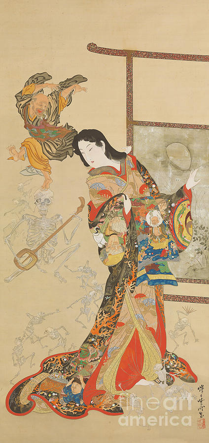 Jigoku Dayu Painting by Kawanabe Kyosai