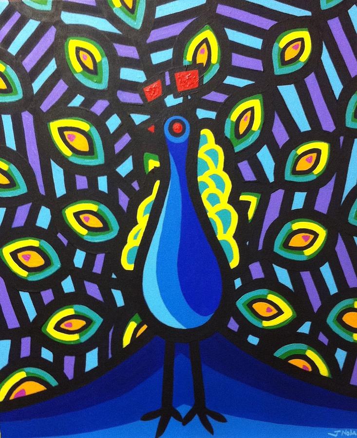Peacock Painting - Jillians Peacock by John  Nolan